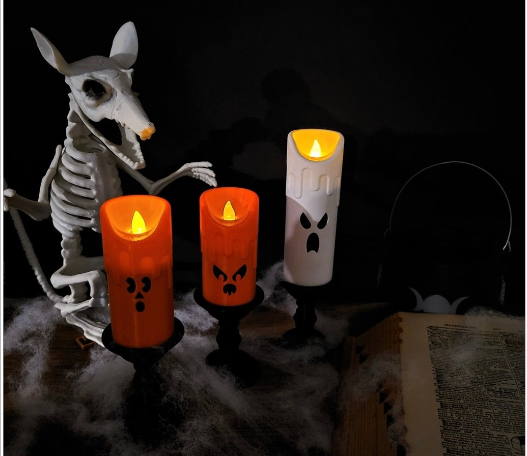 Halloween Spooky Candle Set | LED Flameless Candles | Halloween Home Décor |