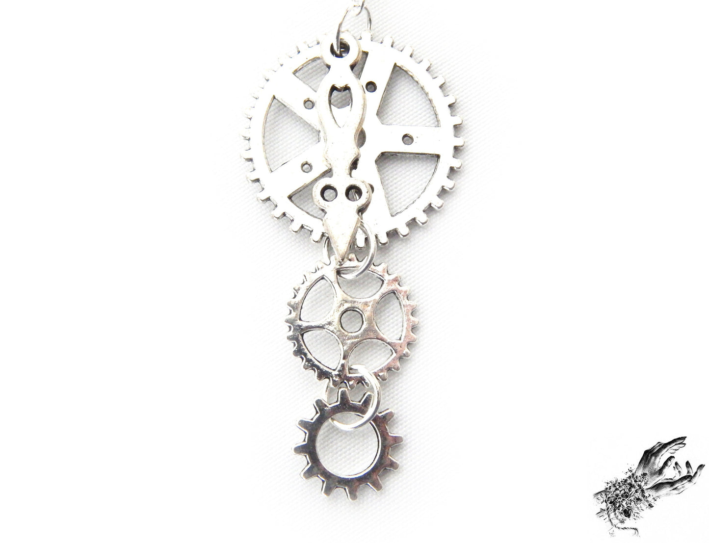 Antique Silver Gear Earrings