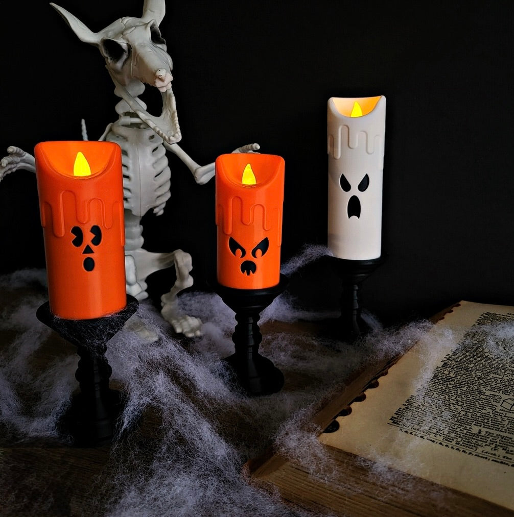 Halloween Spooky Candle Set | LED Flameless Candles | Halloween Home Décor |