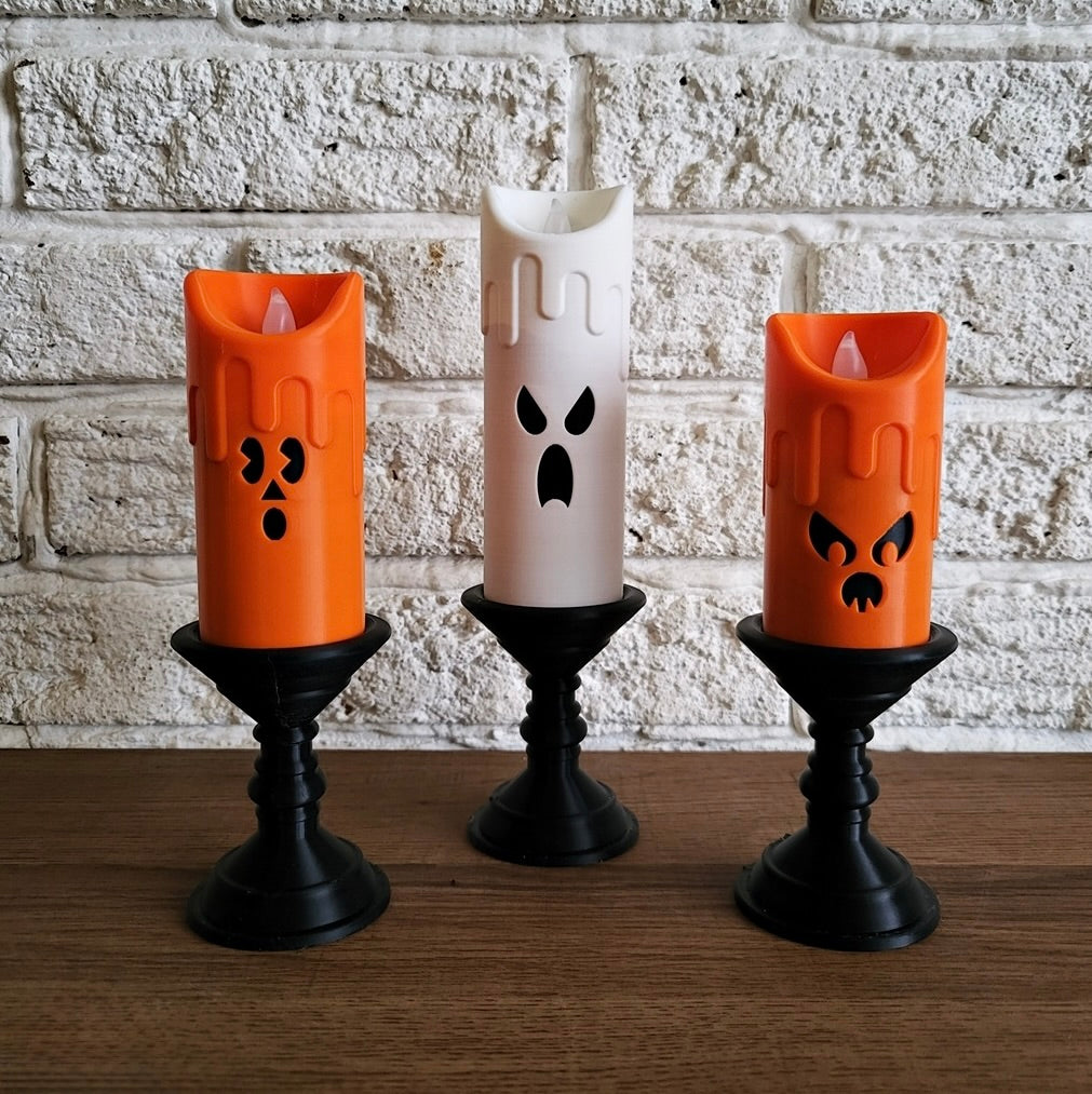 Halloween Spooky Candle Set | LED Flameless Candles | Halloween Home Décor |