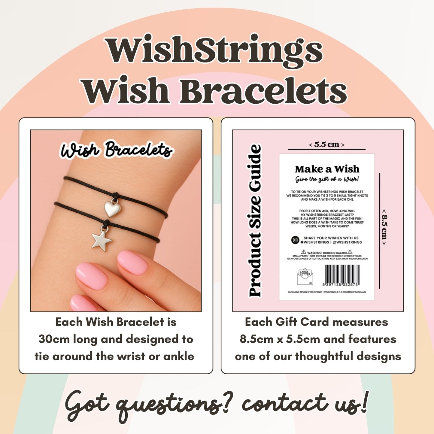 Wish Bracelet | Magical Friendship Waxed Cotton Band with Letterbox Friendly Gift Card for Her