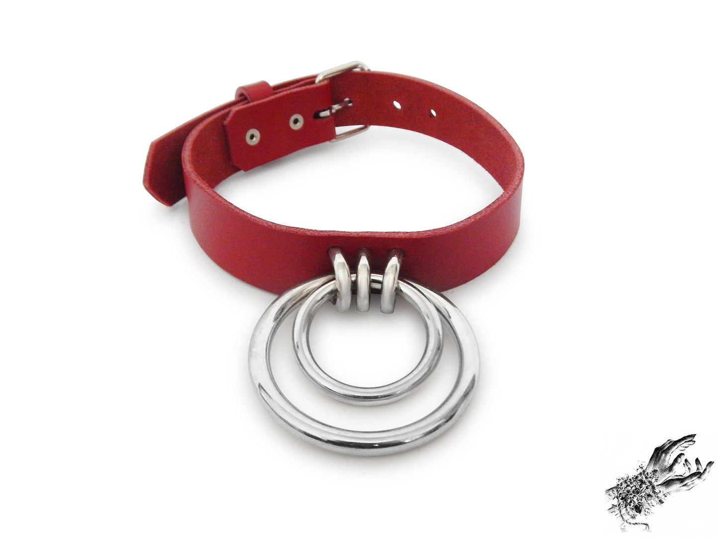 Red Double O Ring Choker