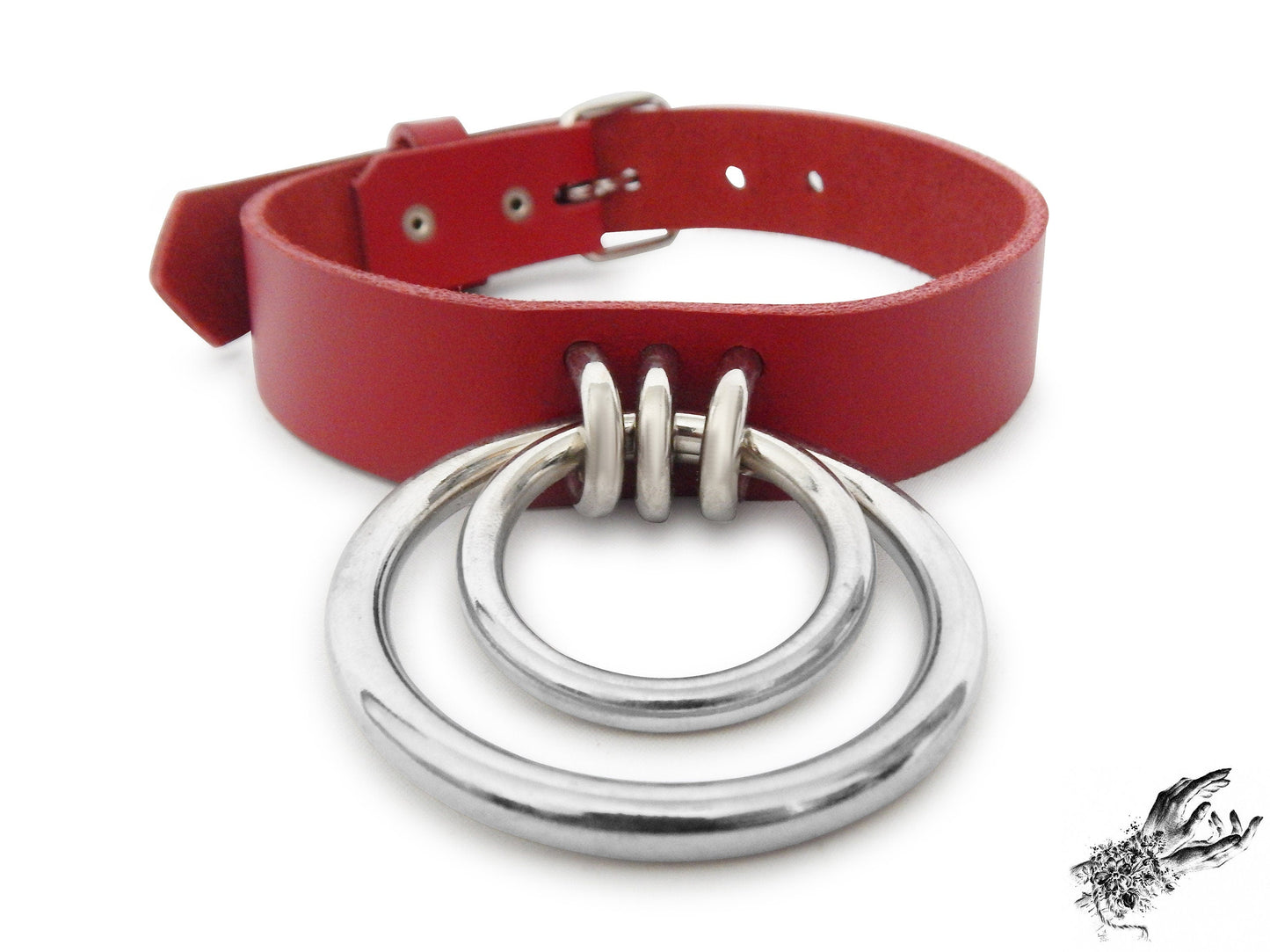 Red Double O Ring Choker