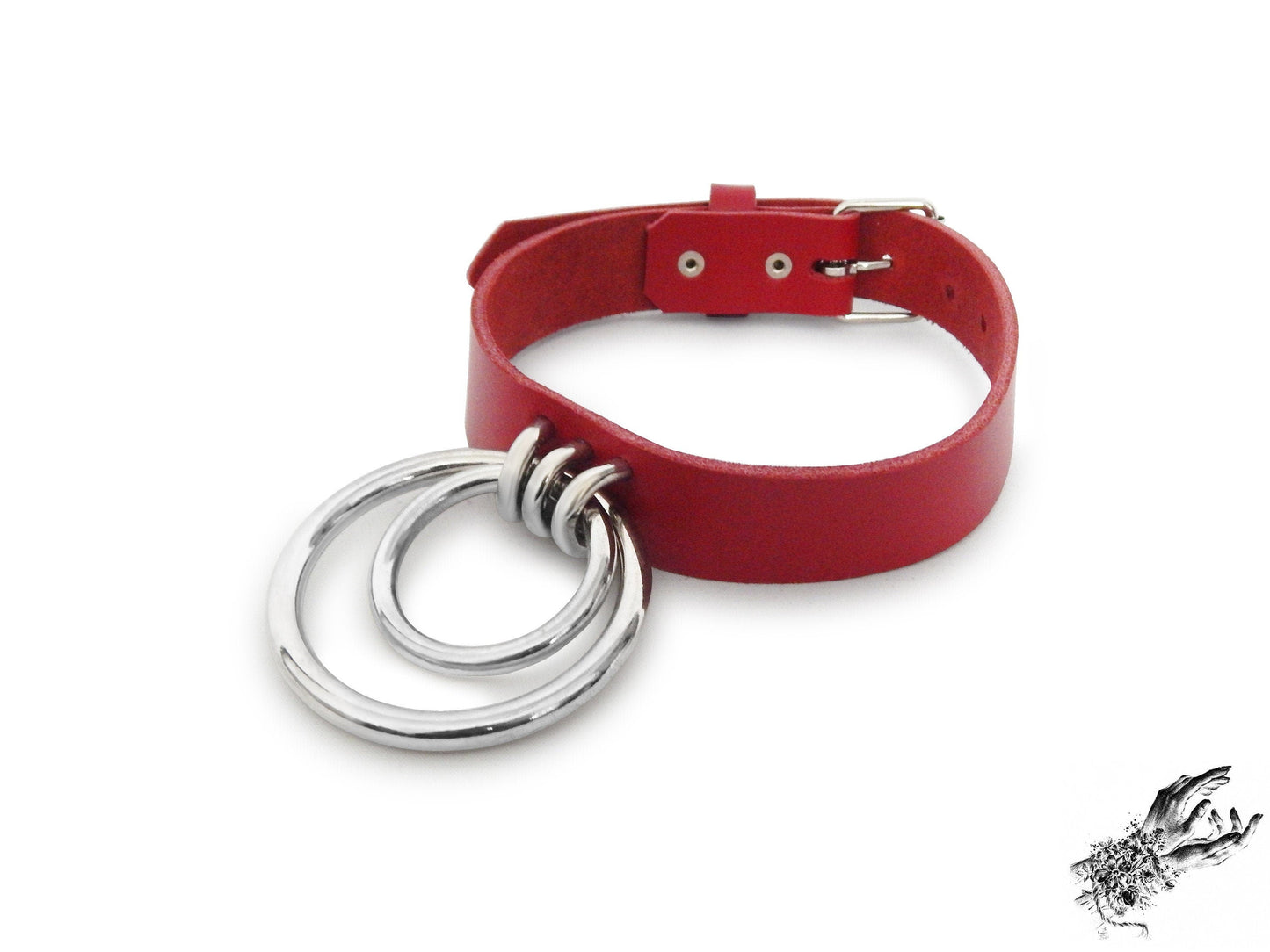 Red Double O Ring Choker